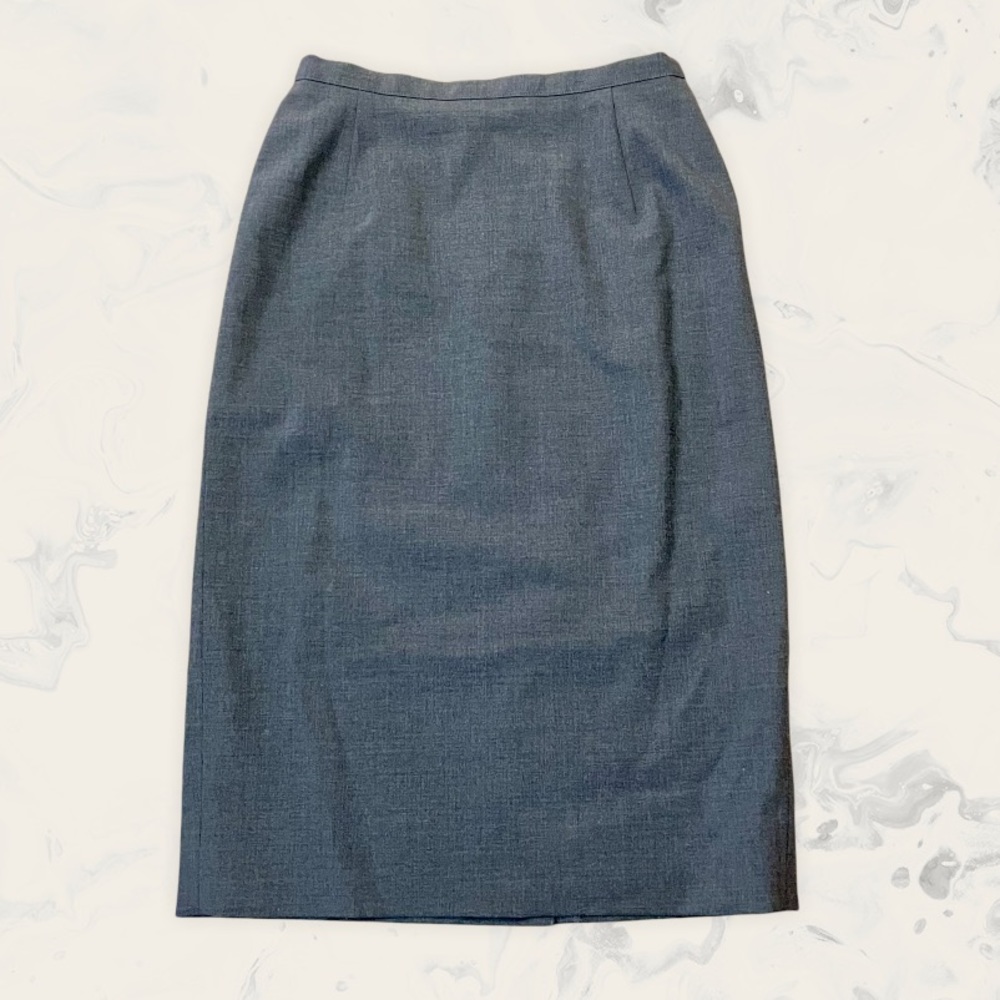 Giorgio Armani Le Collezioni Vintage Dark Gray Wool A line Work Skirt Size 4